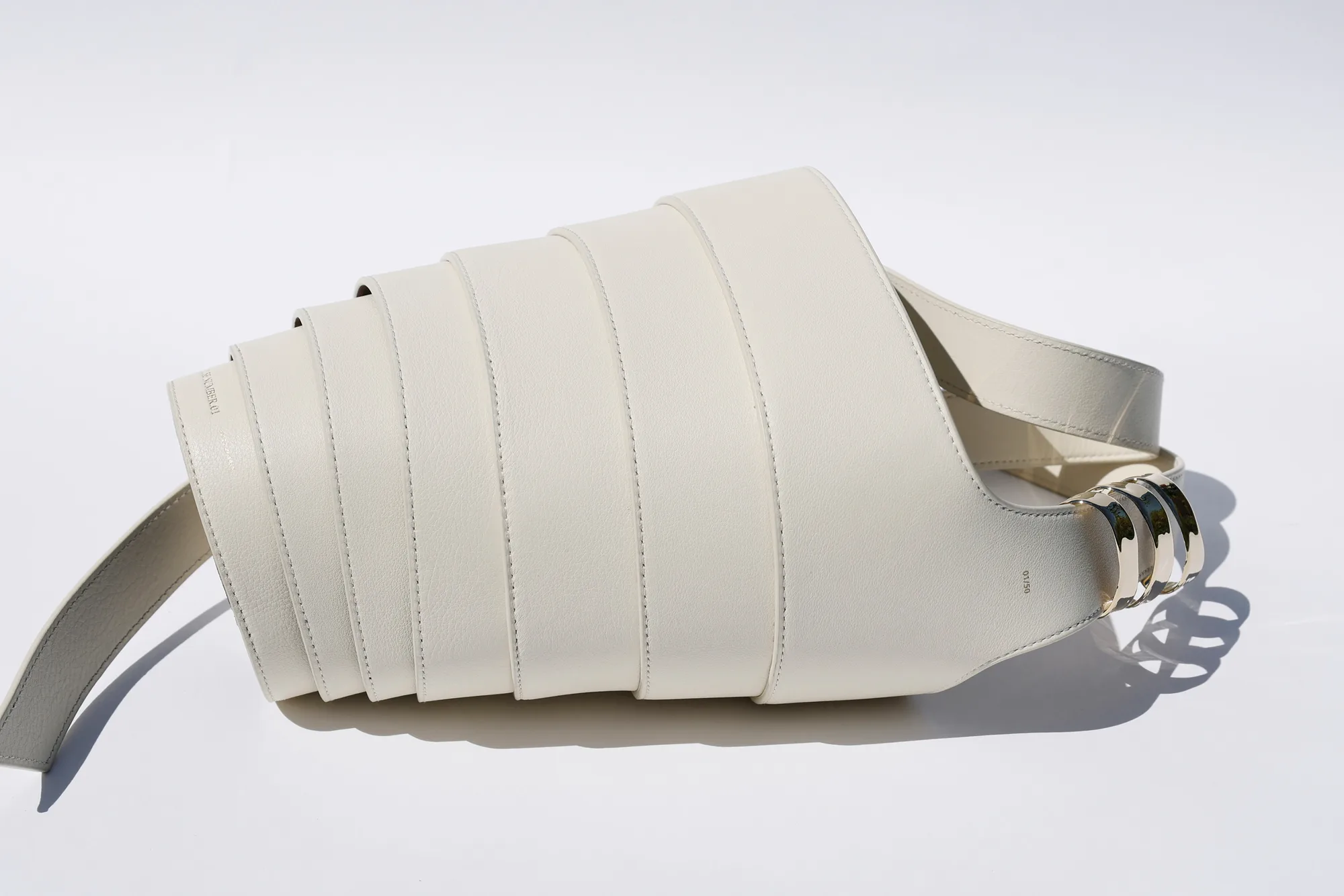 The Spiral Bag .0112 in cream, on its side