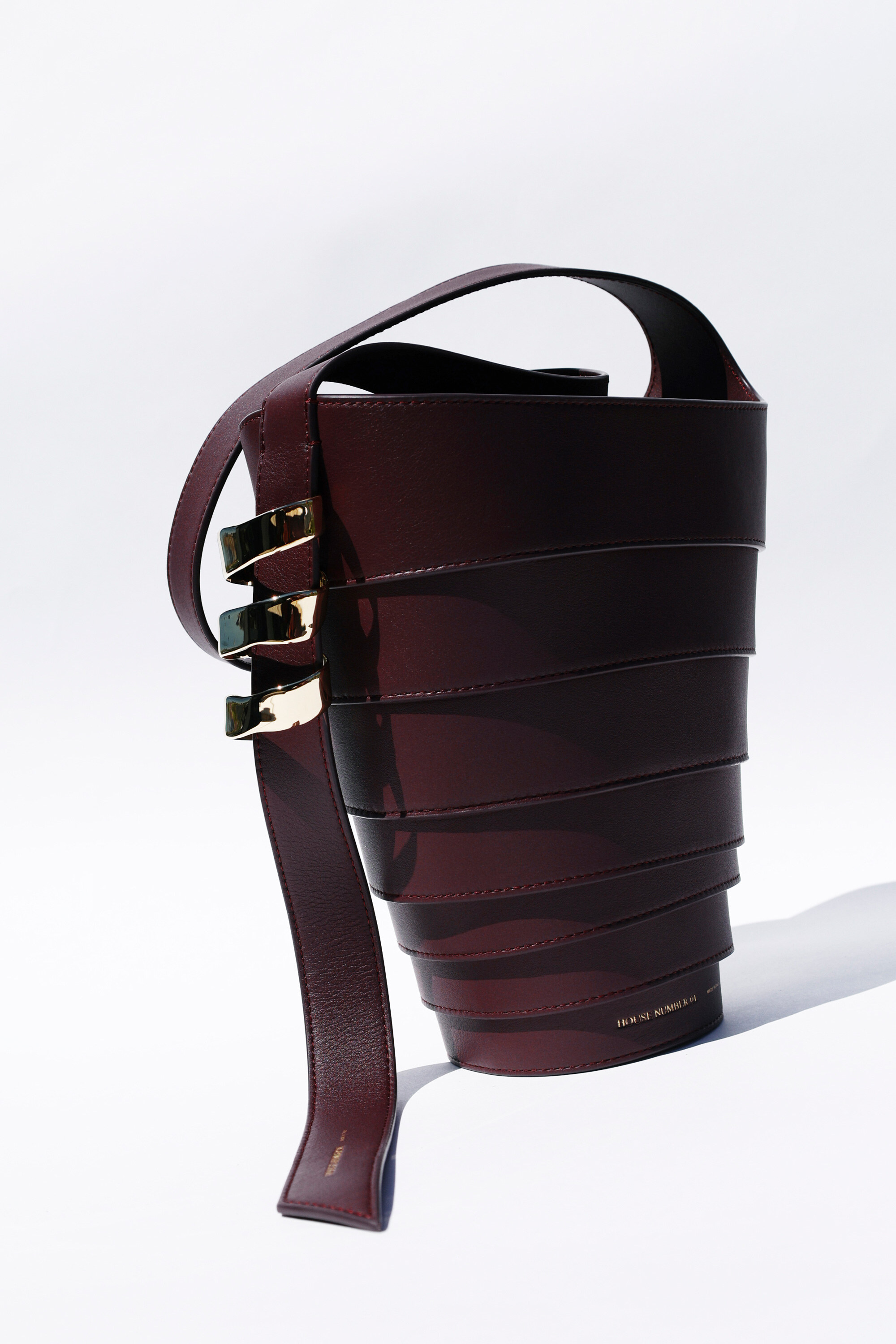 The Spiral Bag in burgundy
