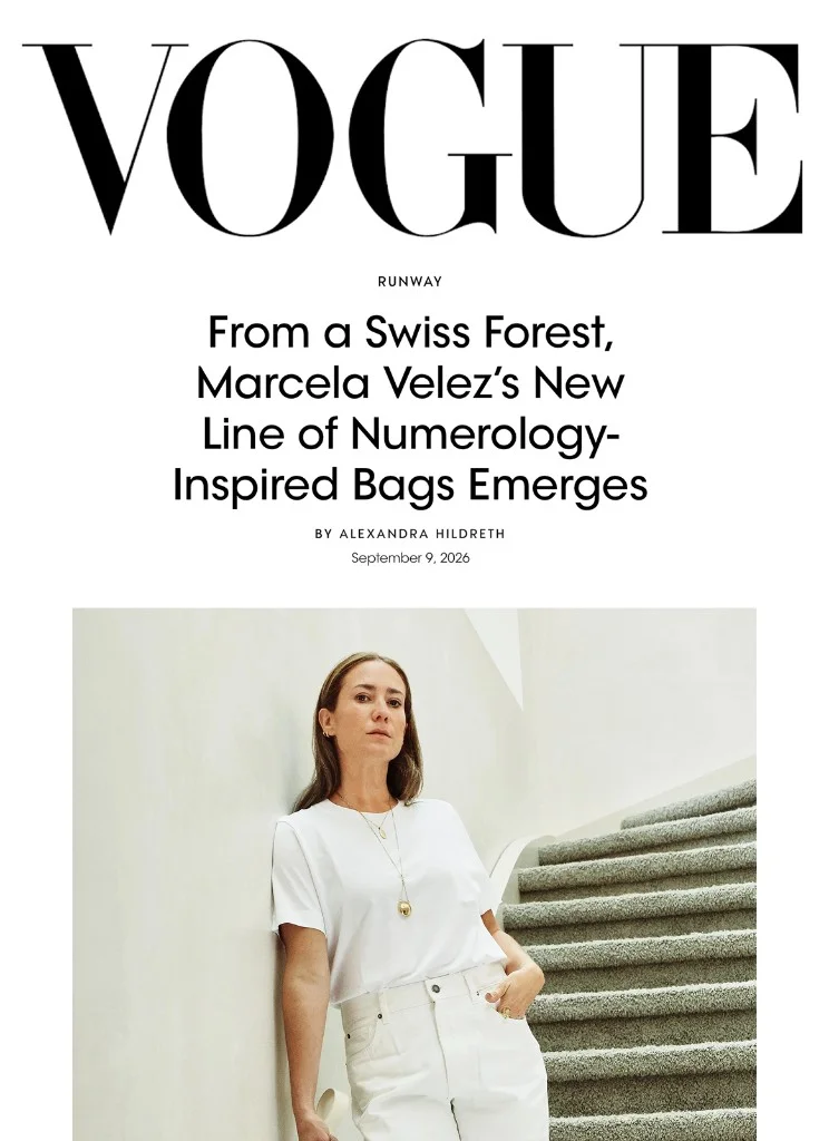 Vogue Runway: From a Swiss Forest, Marcela Velez’s New Line of Numerology-Inspired Bags Emerges